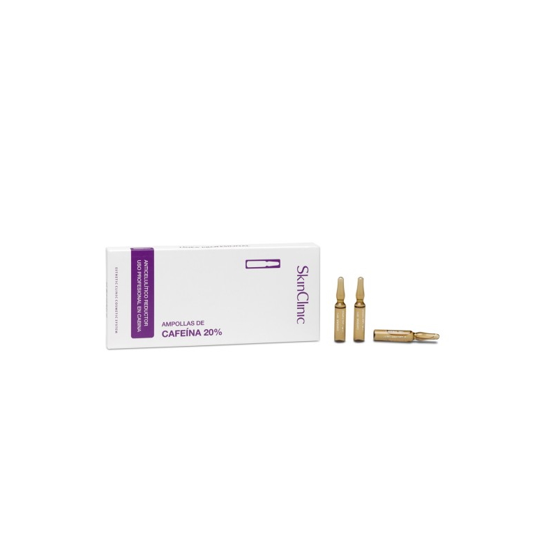 SkinClinic Caffeine 20% Ampoules, 10 x 2 ml. Ampul med koffein til cellulite- og slankebehandling