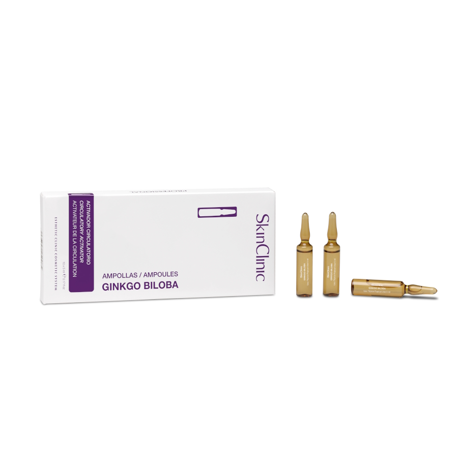 SkinClinic Ginkgo Biloba Ampoules, 10 x 5 ml ampuller, Styrker mikrocirkulation.