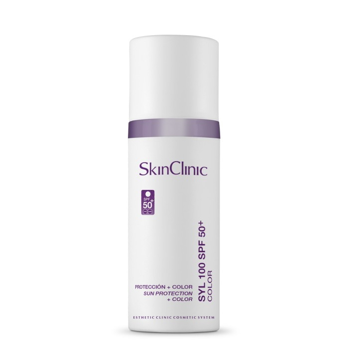 SkinClinic SYL 100 SPF50+ Color, 2 ml sachet, Solcreme med farve