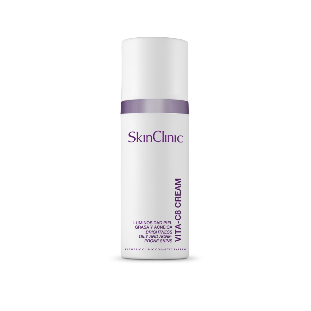 SkinClinic Vita-C8 Cream, 2 ml sachet. Talgregulerende og porerensende creme med stabil C-vitamin.