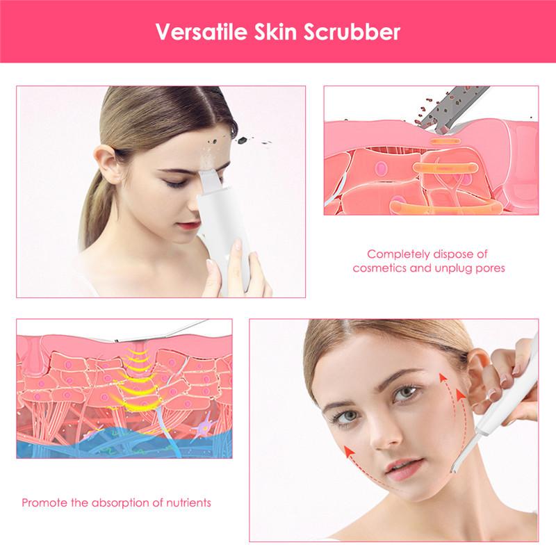 Skin Scrubber, Genopladelig via USB, Hvid