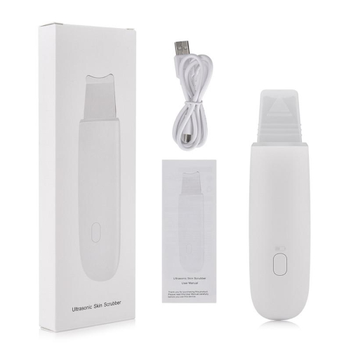 Skin Scrubber, Genopladelig via USB, Hvid