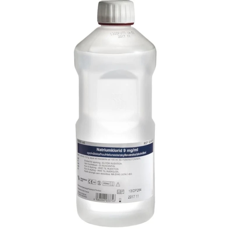Skyllevæske med NaCl, Isotonisk, Sterilt, 1000 ml