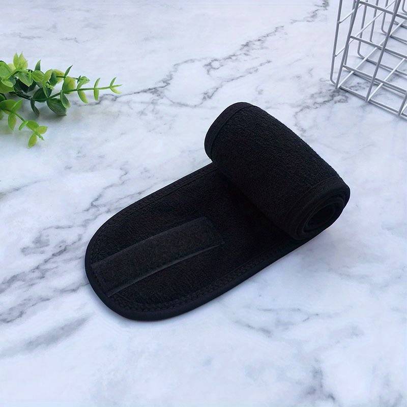 Frotté hårbånd med velcro, Sort