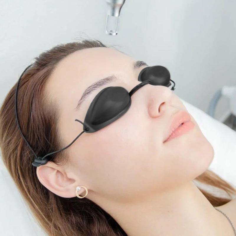 Beskyttelsesbriller til laser og lysterapi, sorte goggles