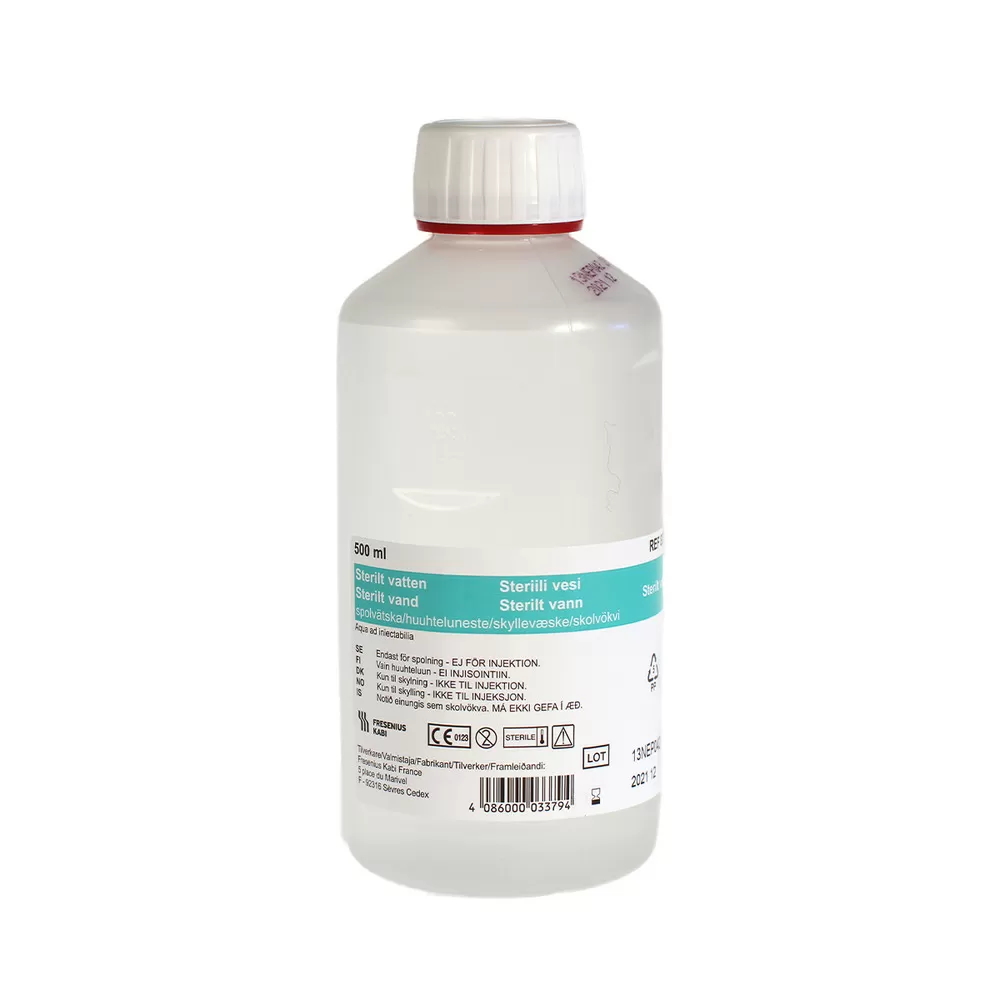 Sterilt vand, skyllevæske, 500 ml