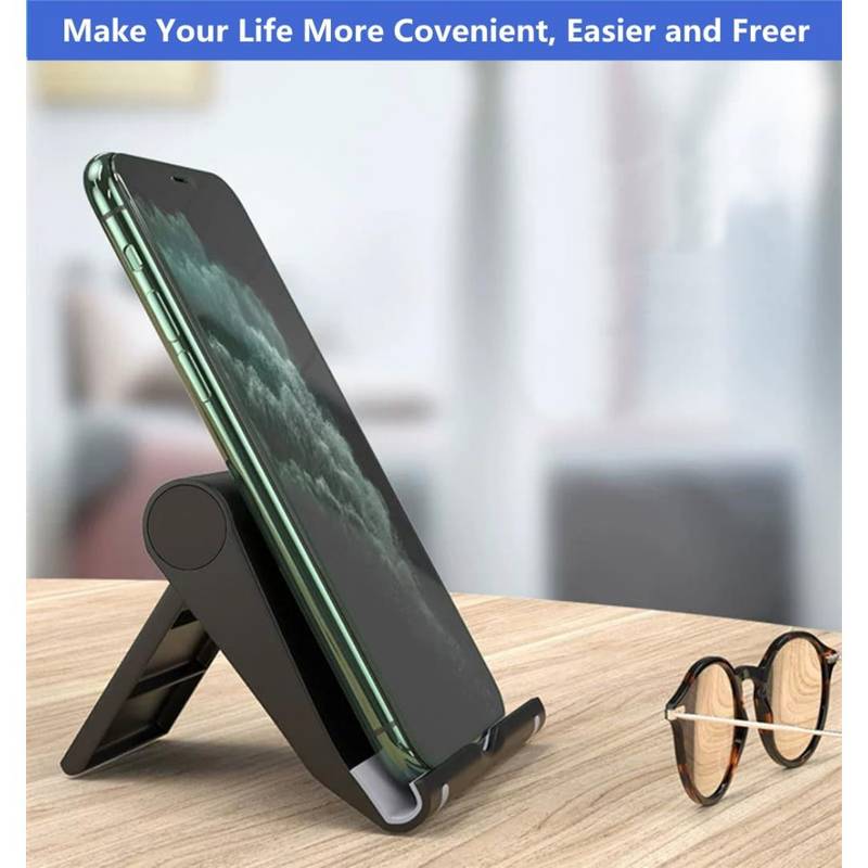 Tablet og mobilholder, sort