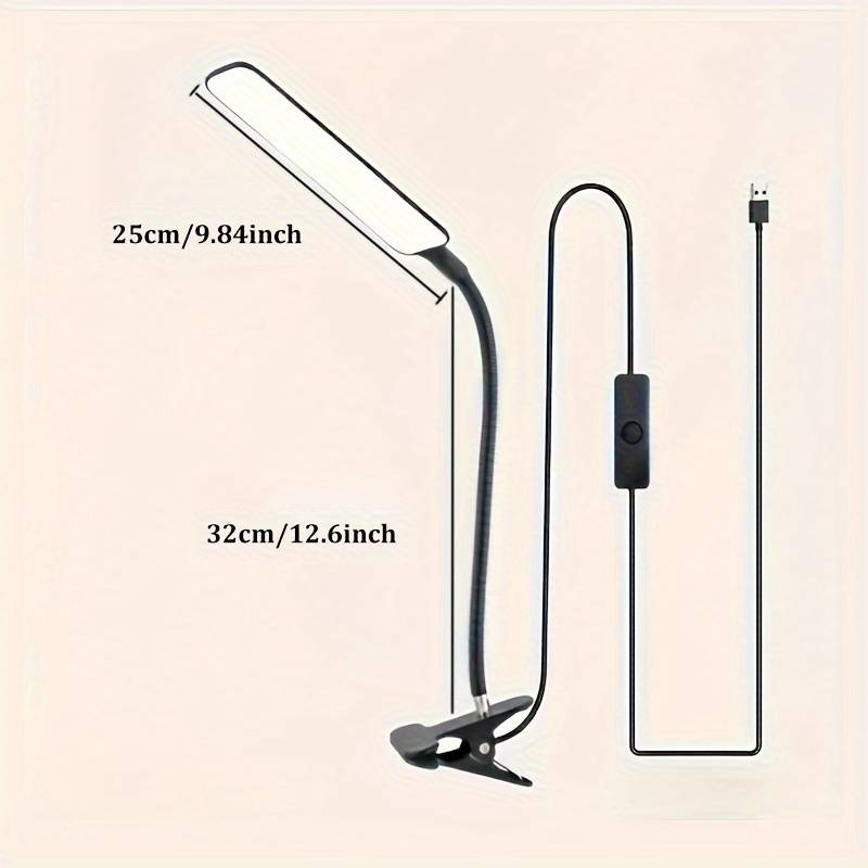 Arbejdslampe med klemme til bord, USB-LED, Hvid