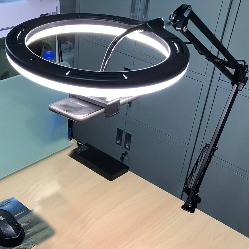 LED Ringlampe til montering på bord